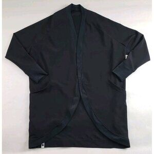 Five Dancewear Open Front Sweater Womens Small Black Long Sleeve Oversized Top